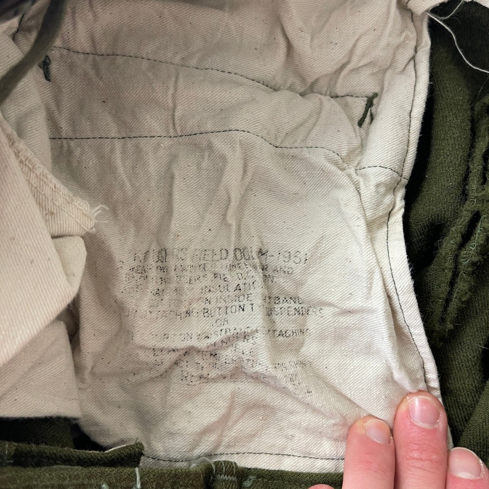 VTG US Military Trousers Mens Medium 30x28 M-1951 Field Wool Green OD Korean War - Picture 8 of 12